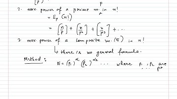 Exponent of Prime number P in N Factorial
