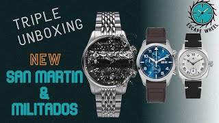 Triple unboxing New san martin SN0141 and Militado watches