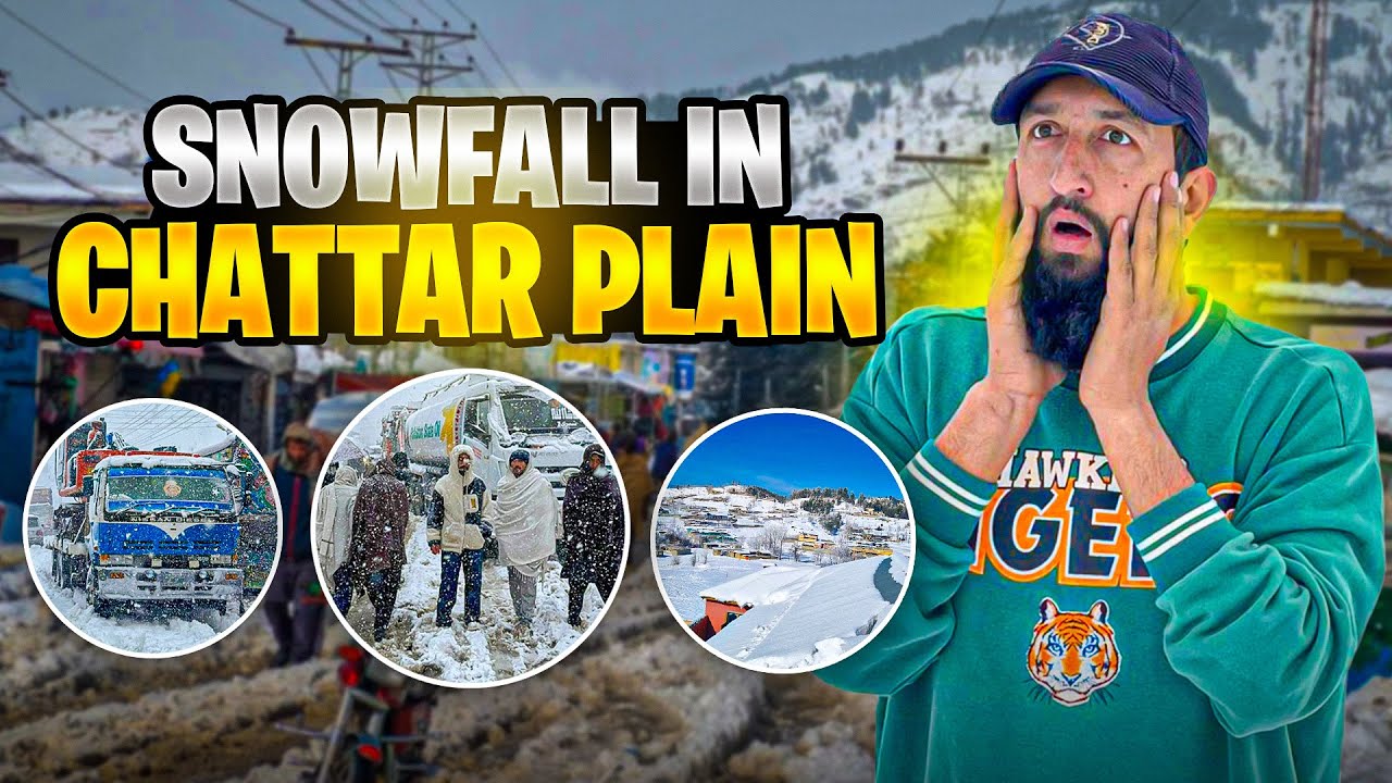 Heavy Snowfall In Chattar Plain 2026🥶| Chattar Bazaar May Traffic Jam Ho Gai😱 | 