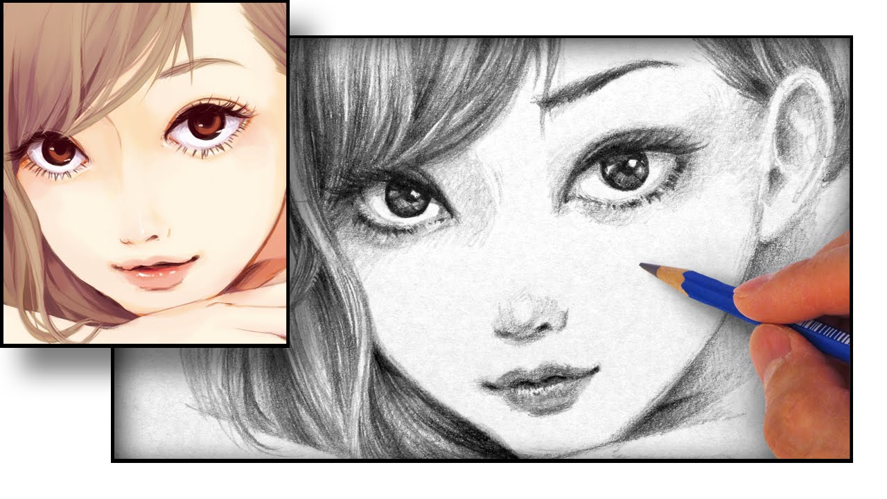 How to Draw a Face Anime & Realistic Female Face Easy