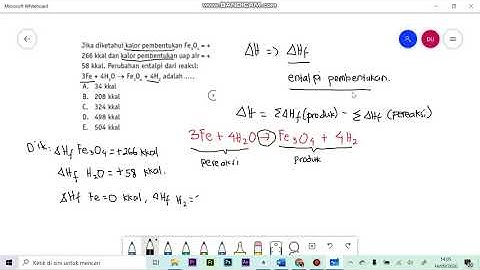 Contoh soal penentuan reaksi berdasarkan data entalpi pembentukan standar