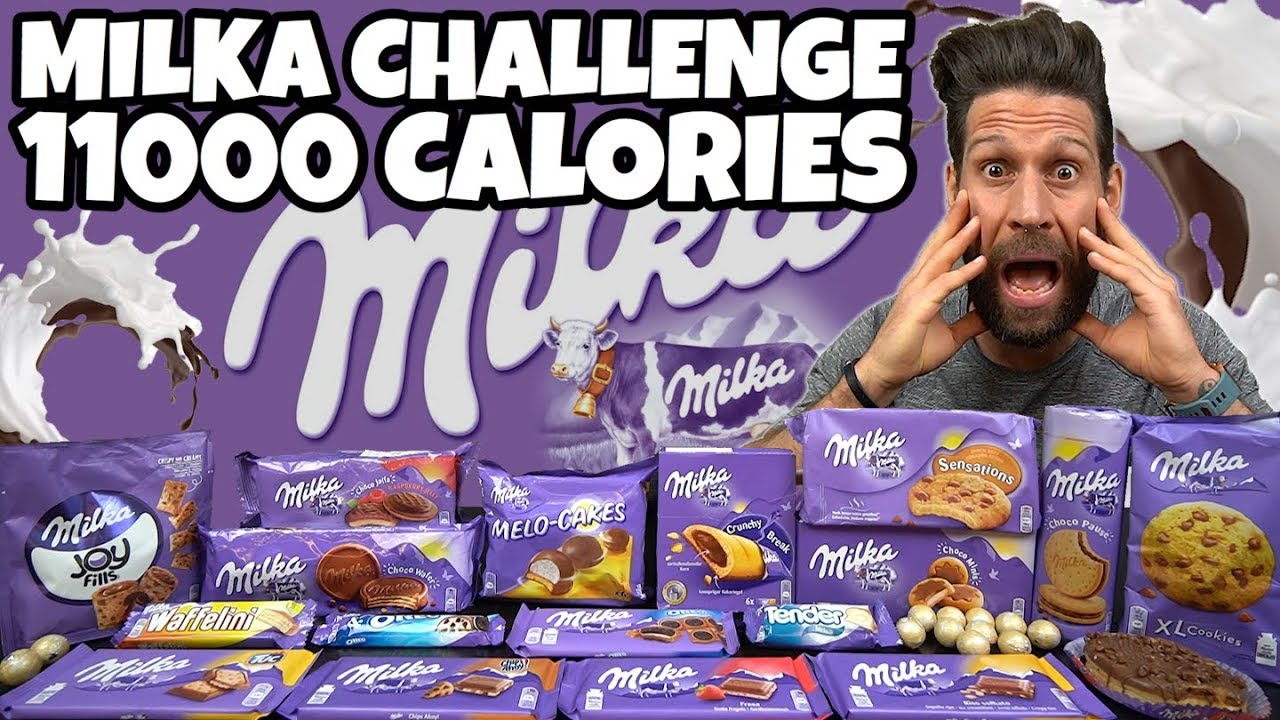 MILKA CHOCOLATE CHALLENGE (11000 Calorie) MAN VS FOOD