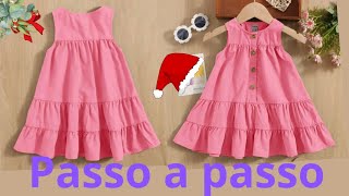 como fazer vestido infantil com técnicas Fácil  e precisas  para um bom acabamento  6.a