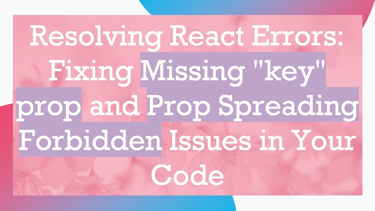 Resolving React Errors: Fixing Missing 