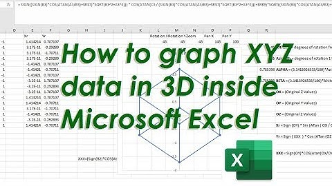 How to graph X Y Z data in 3D inside Microsoft Excel with XYZ Rotations