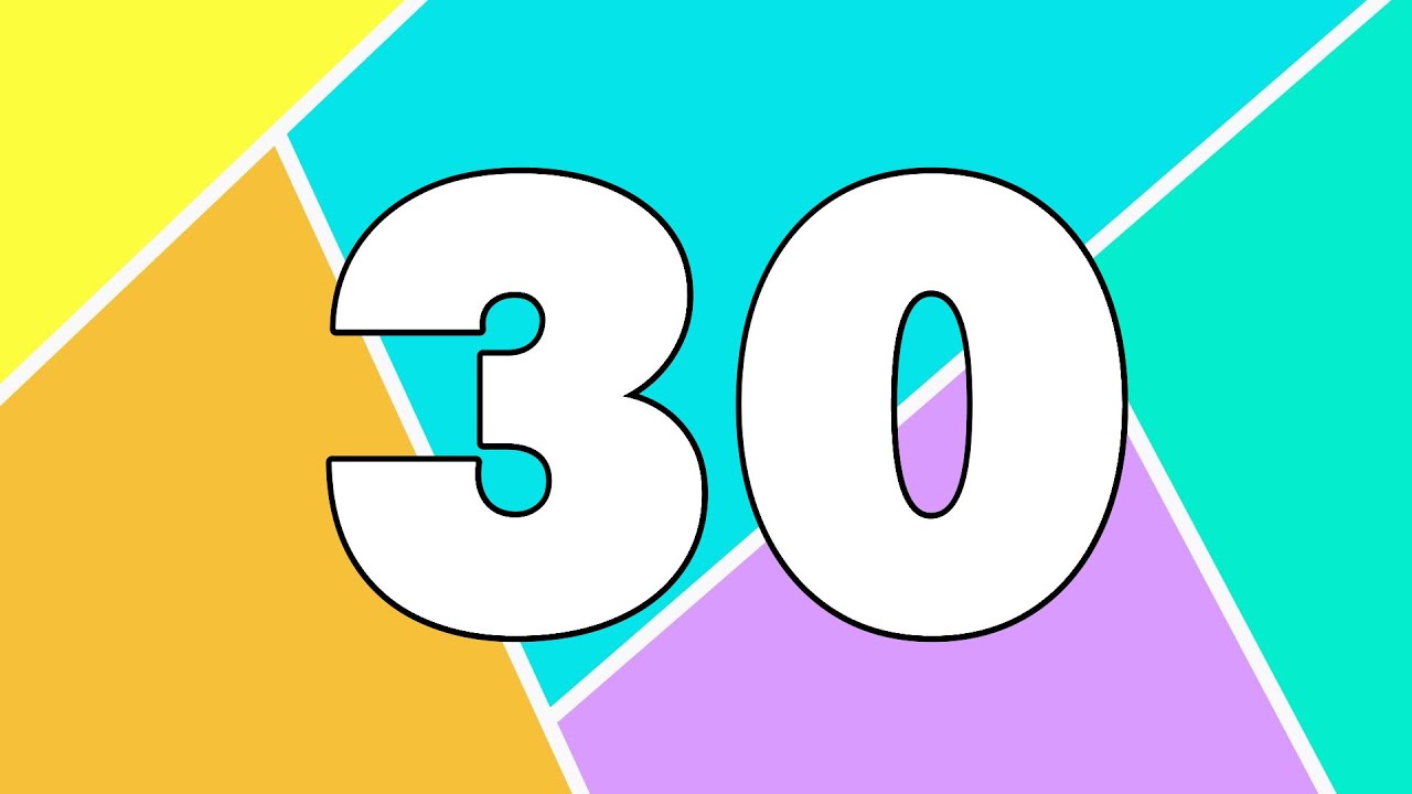 30 Second Countdown Timer | Geometric Background - YouTube