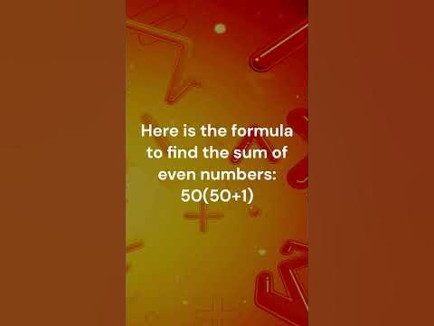 How to find the sum of even numbers from 0 to 100 - YouTube