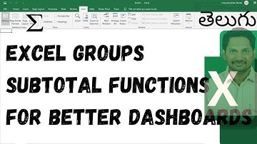 Excel Subtotal function & Grouping || Excel in Telugu || 9 vs 109