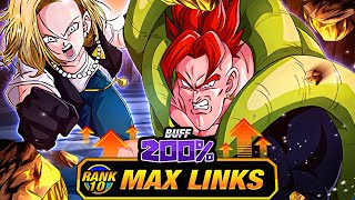 BETTER THAN EXPECTED! LEVEL 10 LINKS 100% RAINBOW STAR ANDROID 16 & ANDROID 18! (DBZ: Dokkan Battle)