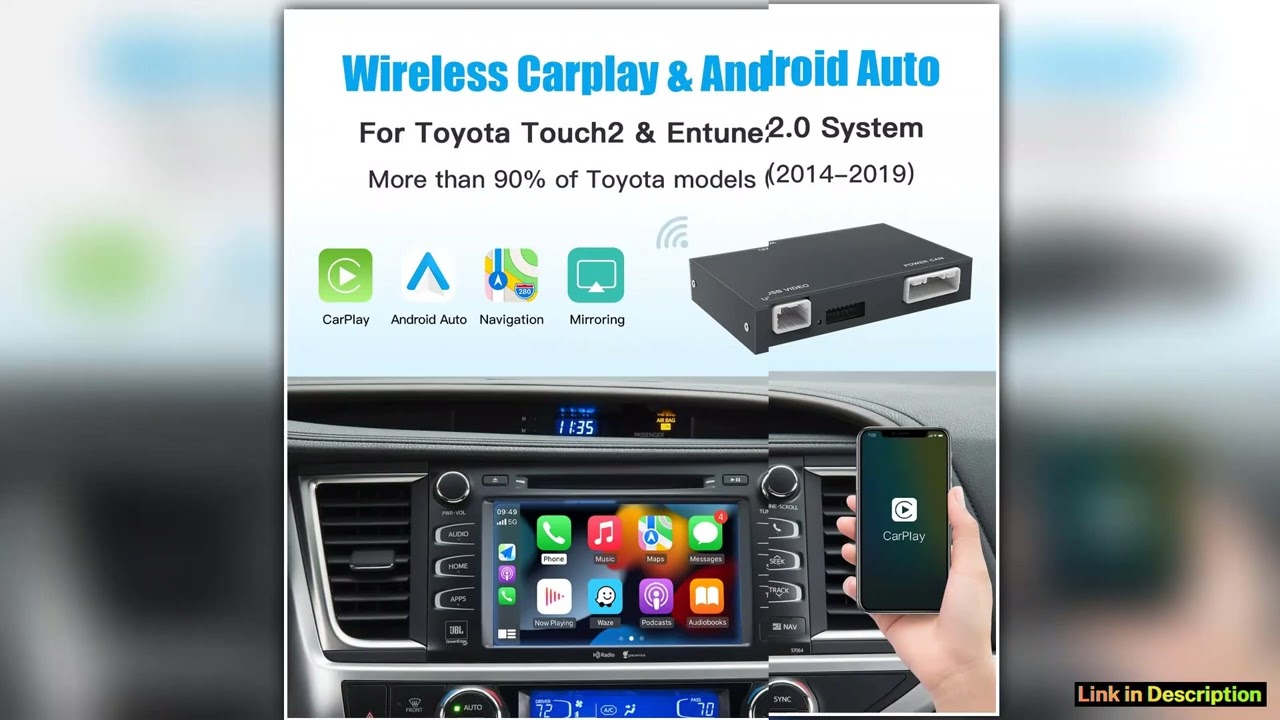 Wireless CarPlay For TOYOTA 20142019 HIGHLANDER 4Runner Tundra RAV4 Tacoma Land Curiser Prado Auris
