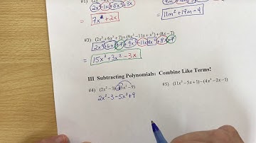 Algebra 1 Notes 8-1 Add, Subtract Polynomials