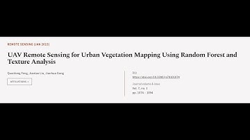 UAV Remote Sensing for Urban Vegetation Mapping Using Random Forest and Texture Analy... | RTCL.TV