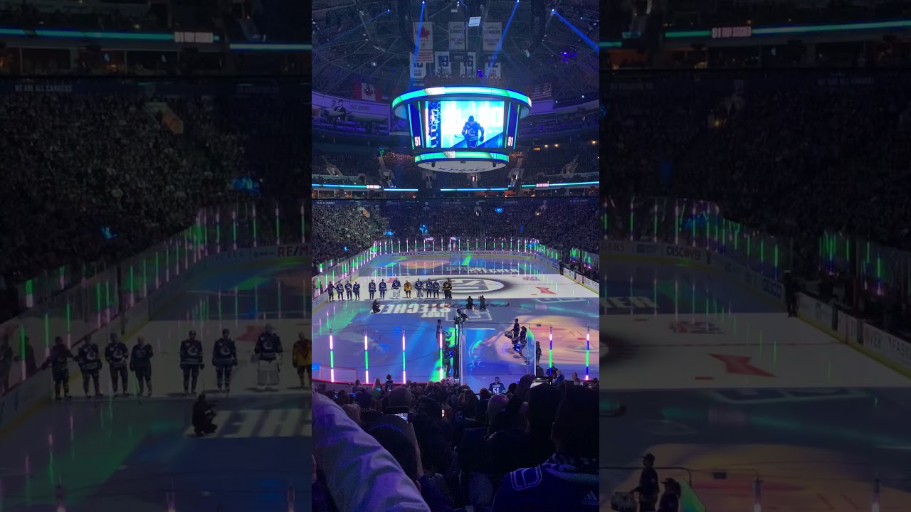 Vancouver Canucks 2019-2020 roster introduction at the first home game