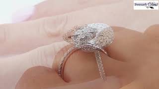 GIA F-VS1 2.74ct OVAL Cut Diamond Engagement Halo 14k White Gold  Estate Vintage Ring