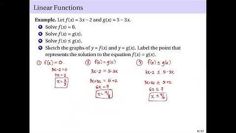 4.3 Linear functions; slope and equations of a line (part 2 of 2)