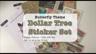 Butterfly Dollar Tree Sticker Set  - Happy Planner Plan with Me (04/13/20 to 04/19/20)