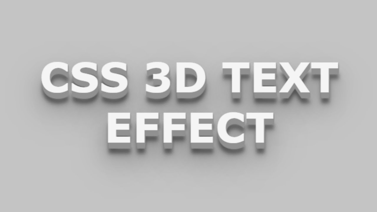 Download CSS 3D Text Effect || HTML5 & CSS3 || Full Tutorial - YouTube