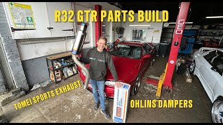 NEW PARTS DAY!! R32 GTR Tomei sports exhaust + Ohlins dampers and much more