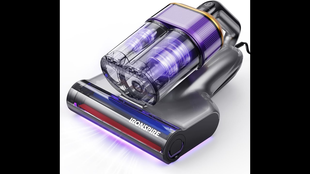 Bed Vacuum Cleaner, Mattress Vacuum with 2 Roller Brushes 253.7nm UV-C Light & Ultrasonic,