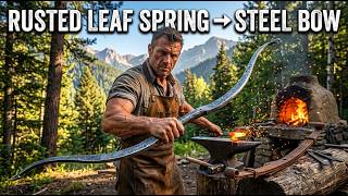 Forging an Epic Steel Bow from a Rusted Leaf Spring | Primitive Blacksmithing News