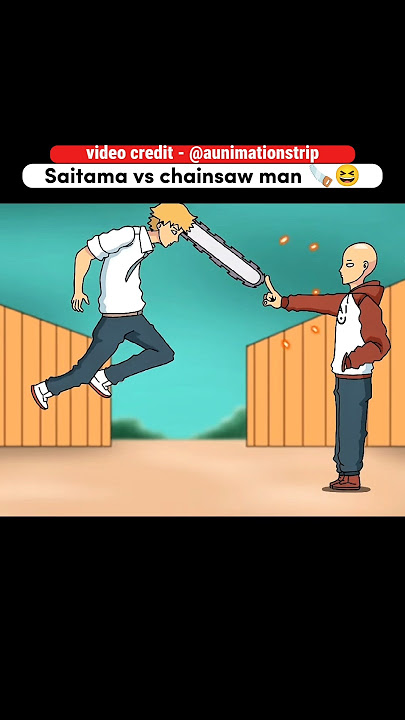 One punch man saitama vs chainsaw man denji fight part 1 | Saitama badass moments #shorts #saitama