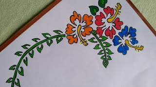 Beautiful Floral Border Design for School Project / Project File / Assignment Work