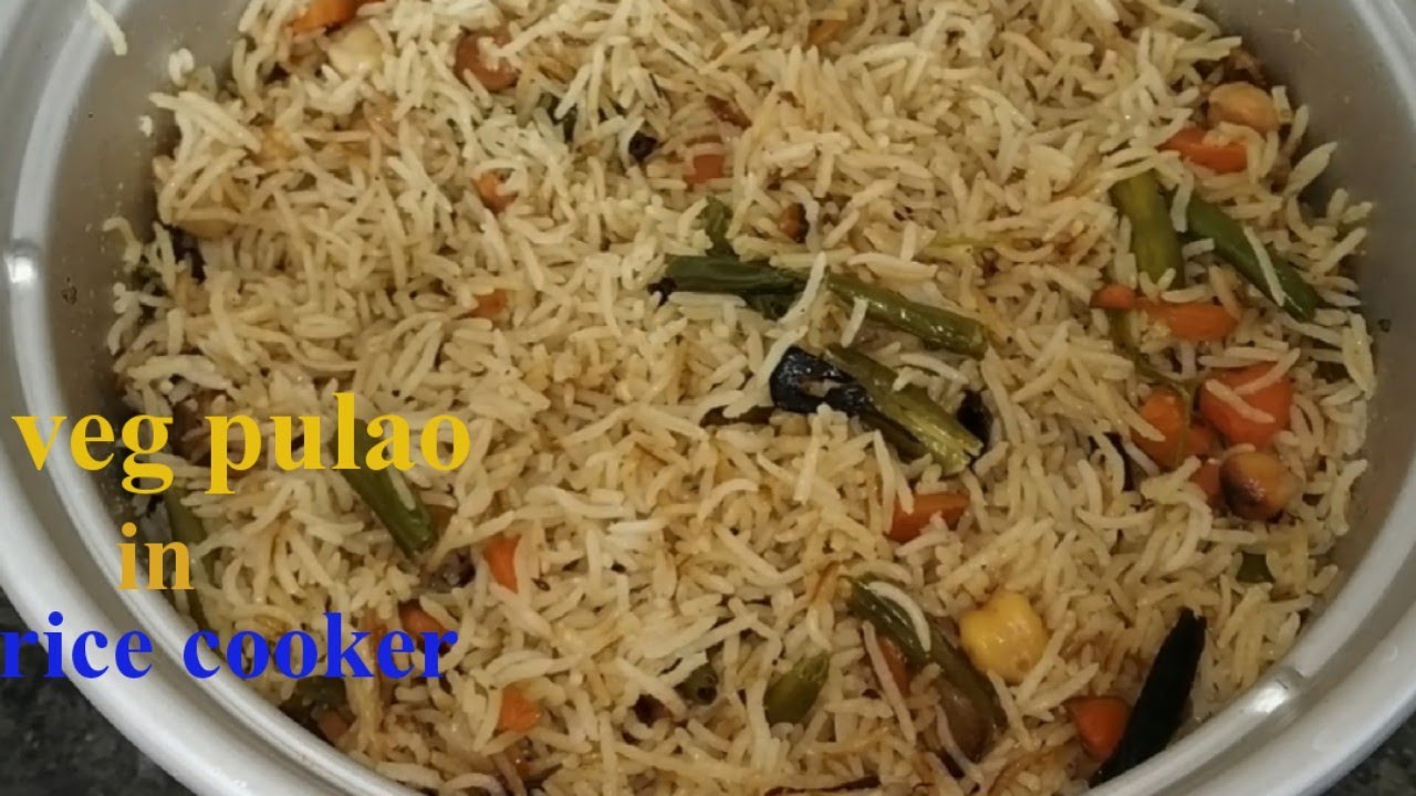 simple veg pulao in rice cooker easy veg pulao YouTube