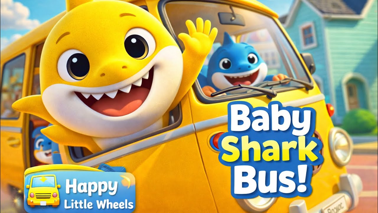 Baby Shark Rides the Bus 🦈🚌 | Wheels on the Bus Song for Kids | Nursery Rhymes