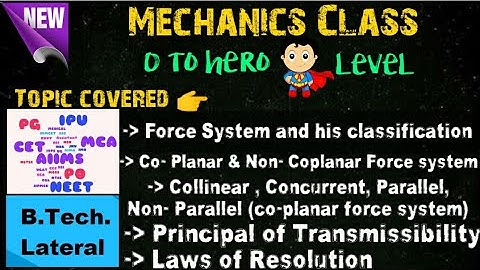Mechanics class 3 || IPU, DTU, UPLEET, PULEET, HARYANA, ONLINE LEET CLASS ( all about force system)