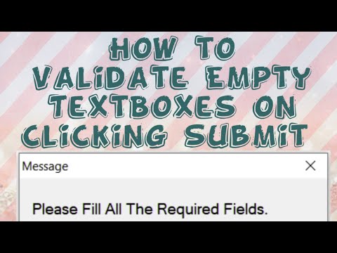 How to validate empty TextBoxes on Submit button in vb.net without coding #nifty