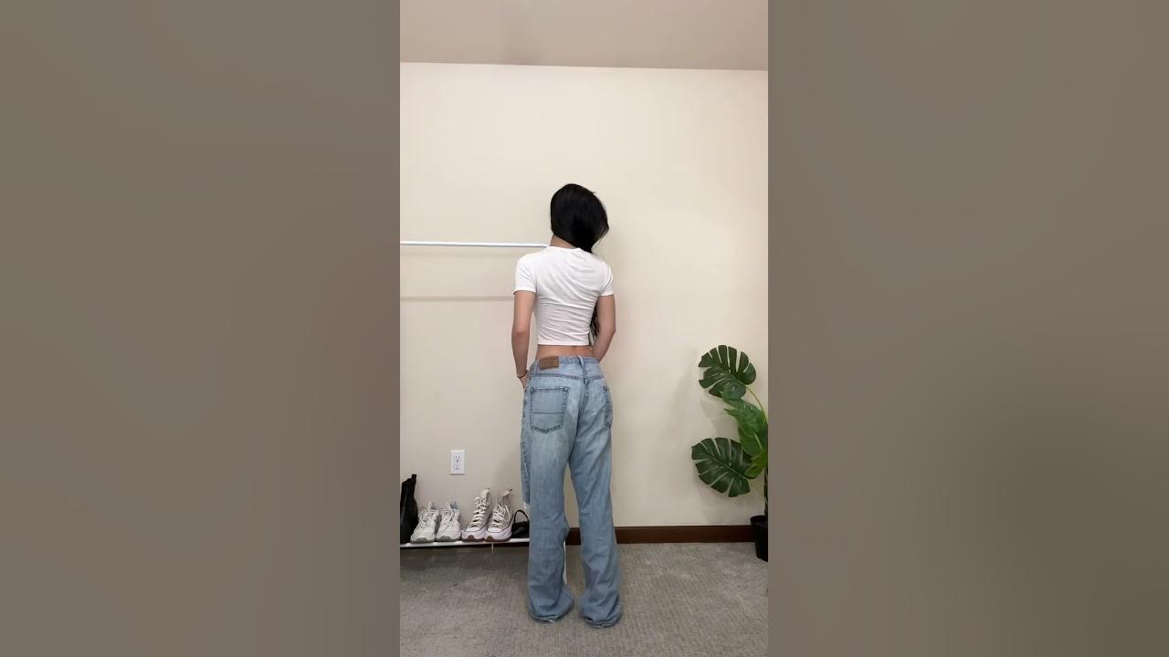If you are into baggy jeans but also want the waist to fit! #shorts #lowrise #fashionhacks