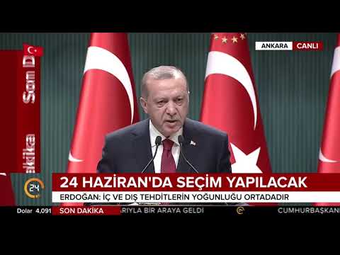 Cumhurbaşkanı Erdoğan: Seçimlerin 24 Haziran 2018'de yapılmasına karar verdik