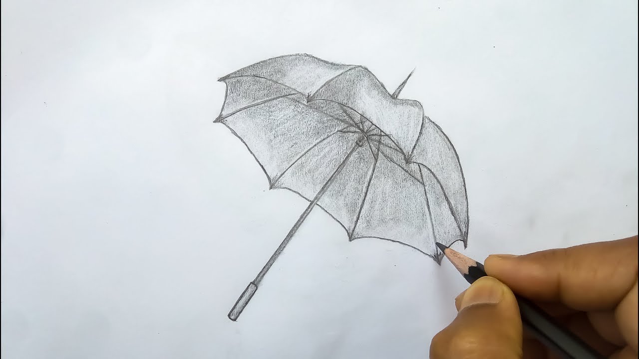 How to draw a umbrella step by step // for kids - YouTube