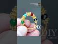 Jewelry Making with beads ⁑DIY #beadingtutorial #beadedring #beadwork #beads #beadsjewellery #Shorts