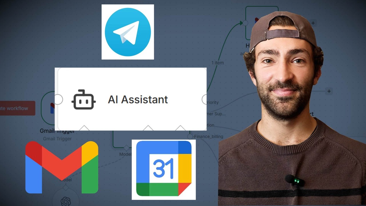 AI Telegram assistant managing emails and calendar through n8n