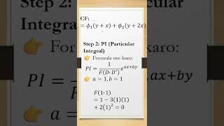 📘 n-th Order PDE | CF + PI Method | Quick Example#engineeringmathematics #btechmaths