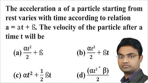The acceleration a of a particle starting from rest varies with time according to relation a
