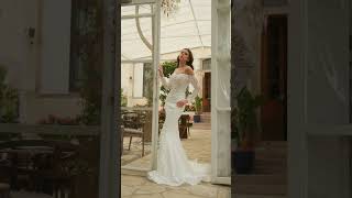 Jana Ann Style Off-Shoulder Lace Mermaid Wedding Dress