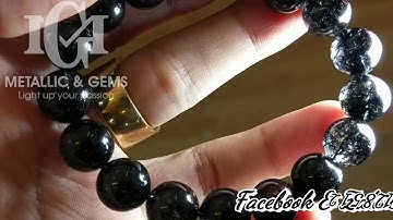 Vòng thạch anh tóc đen cực nhiều tóc size 11mm