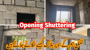 Step#54/Block Work Above Lintel Beam Doors Windows Dubai villa/Block work Fixing Lintel Beam Dubai