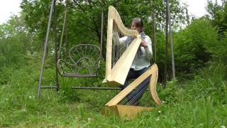 Morwenna Rose 27 string harp: Old vs New