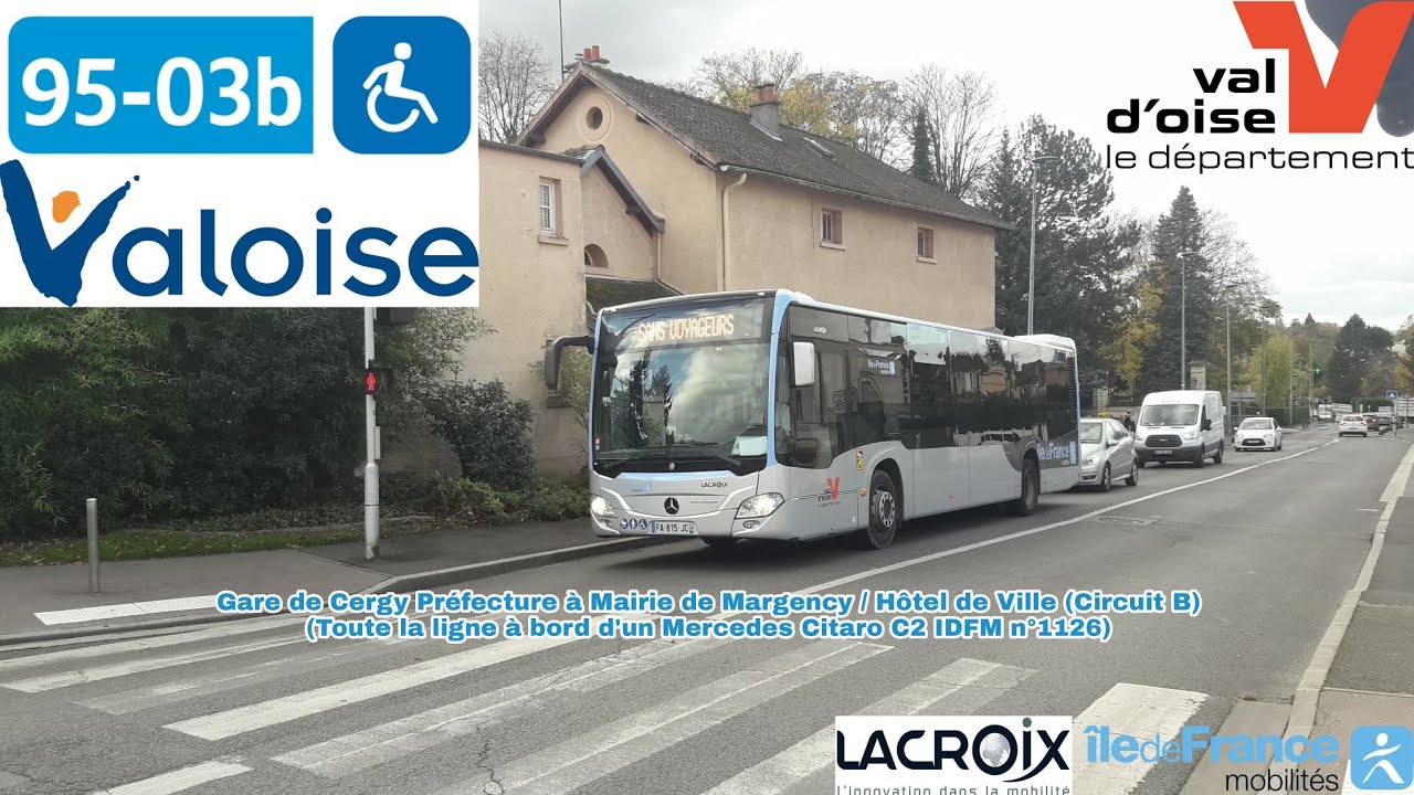 [Ligne 95-03B LACROIX] Citaro C2 IDFM n°1126 - Cergy Préfecture à Hôtel de Ville/Mairie de Margency
