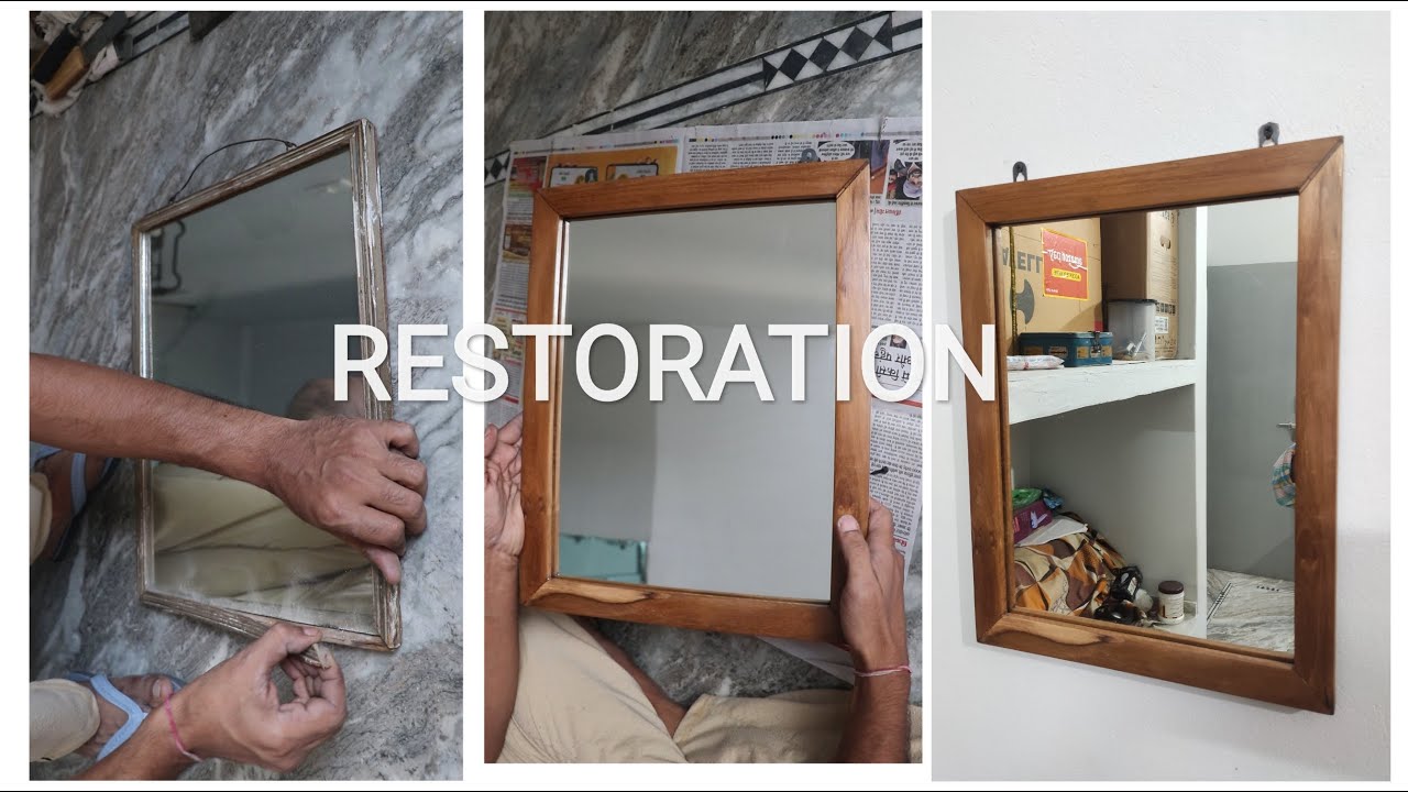 My Old Mirror Restoration and DIY | Wooden mirror frame diy 