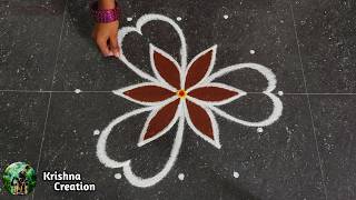 Easy Padi Kolam Design with 5x3 dots | Creative Rangoli | Padi Kolam Muggulu | Rangoli Kolam Easy Padi Kolam Design with 5x3 dots | Creative Rangoli | Padi Kolam Muggulu | Rangoli Kolam