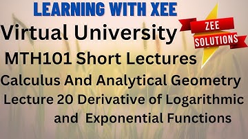 MTH101 Calculus And Analytical Geometry Short Lectures of Lecture 20 Virtual University of Pakistan