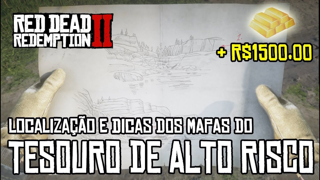 MAPA DO TESOURO ALTO RISCO 1 2 3 Red Dead Redemption 2 MestreGames 