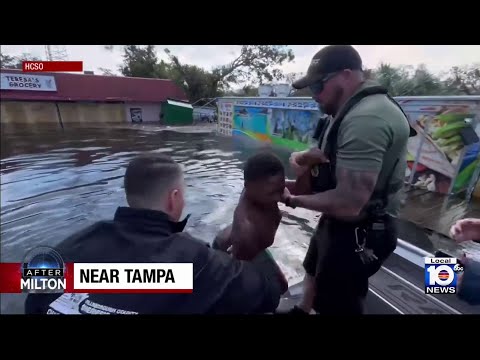 Numerous people rescued after becoming trapped following Hurricane Milton
