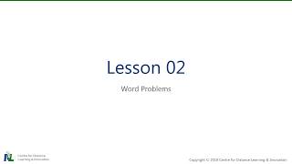 Grade 9 Math - U06 S05 L02B - Word Problems