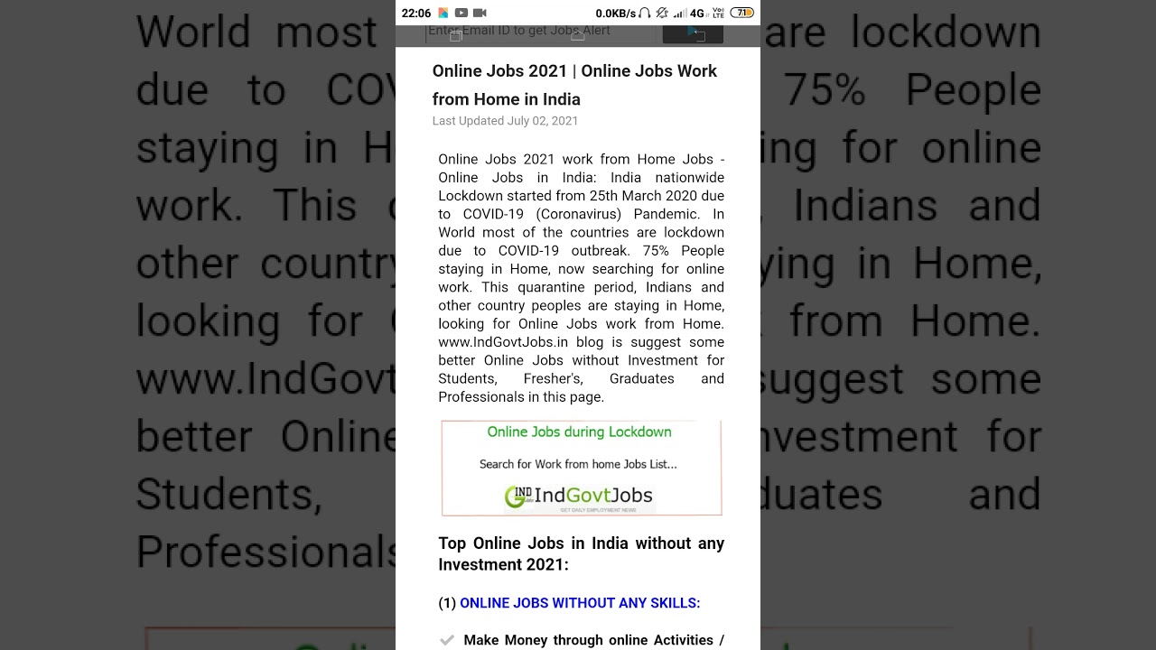 Online Jobs 2021 | Online Jobs Work from Home in India ( This type job