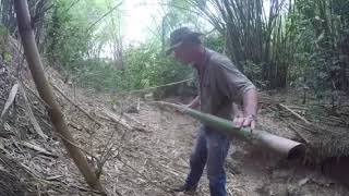 Scoutforlifeskill #2 crossing a gully using a pole